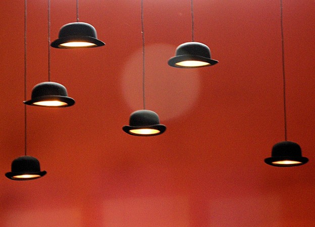 Bowler hat lamps in the jazz corner of Cafe Belgique, © Hornbeam Wildlife Studio
